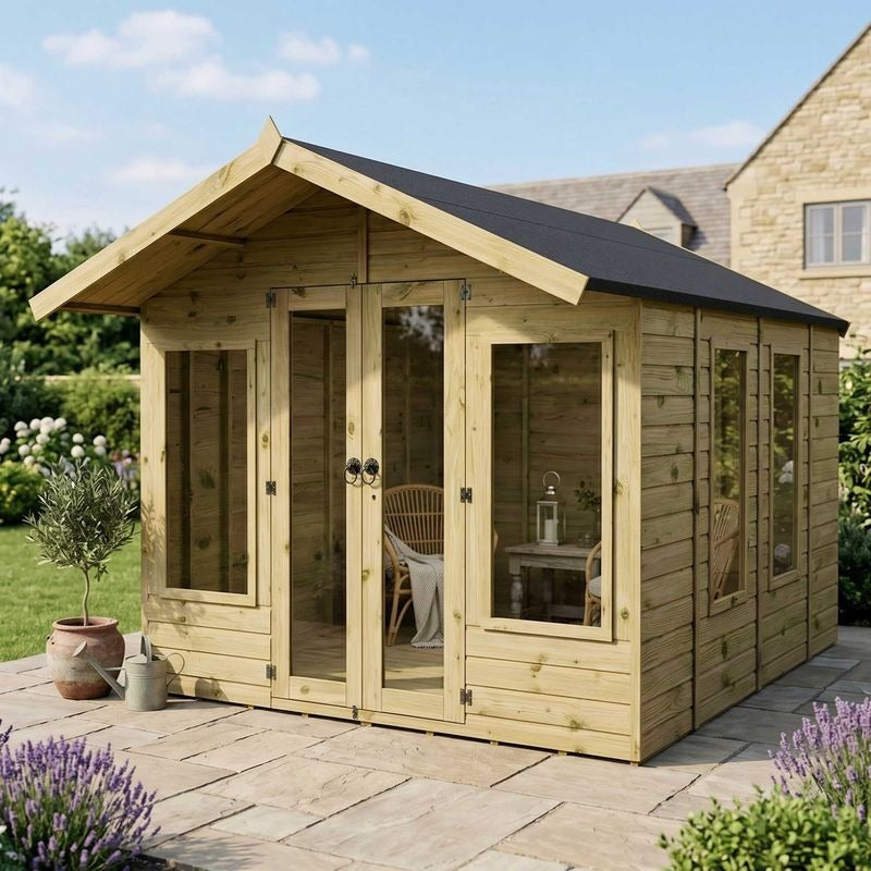 Adley 10' x 8' Adderbury Summer House With 2' Overhang | Sheds.co.uk