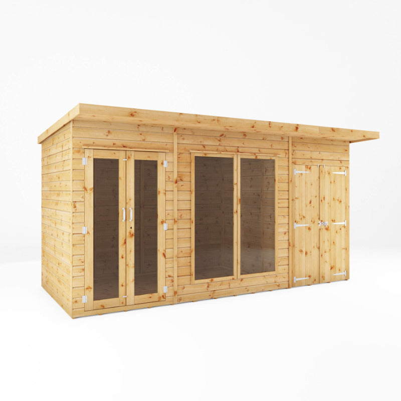 Adley 14' x 6' Honeybourne Summer House Plus Side Shed | Sheds.co.uk