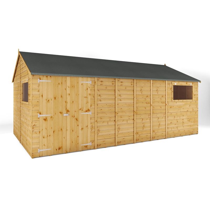 Adley 18' x 10' Premium Double Door Shiplap Modular Reverse Apex Workshop | Sheds.co.uk