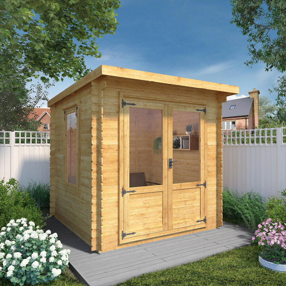 Adley 2.4m x 2.4m Hereford Log Cabin - 19mm | Sheds.co.uk