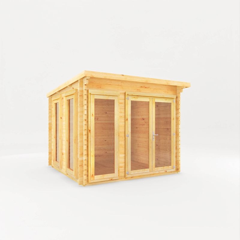 Adley 3m x 3m Alpha Pent Log Cabin - 28mm | Sheds.co.uk
