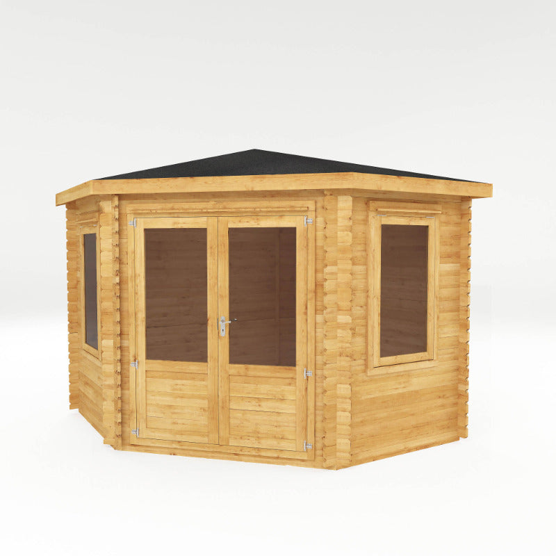 Adley 3m x 3m Somerset Corner Premium Log Cabin - 44mm | Sheds.co.uk