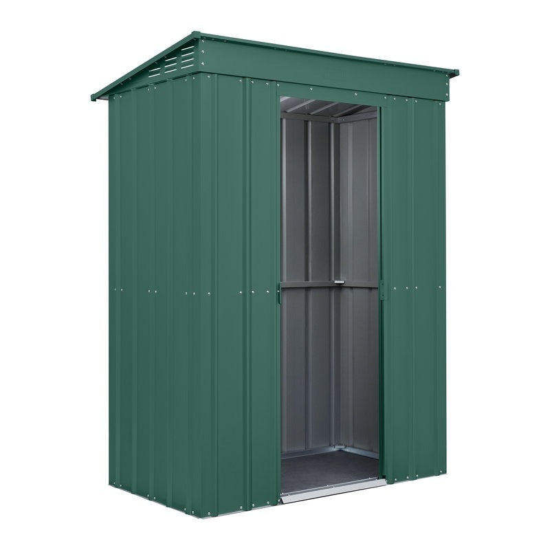 Adley 5' x 3' Pent Metal Shed - Green | Sheds.co.uk