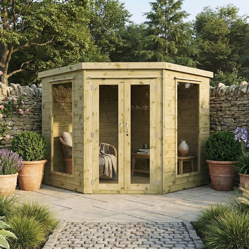 Adley 7' x 7' Chelsea Deluxe Corner Summer House | Sheds.co.uk
