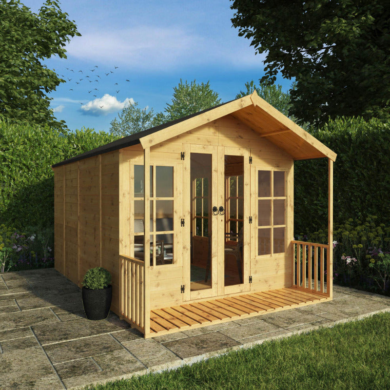 Adley 8' x 12' Premium Traditional Summer House With Veranda | Sheds.co.uk