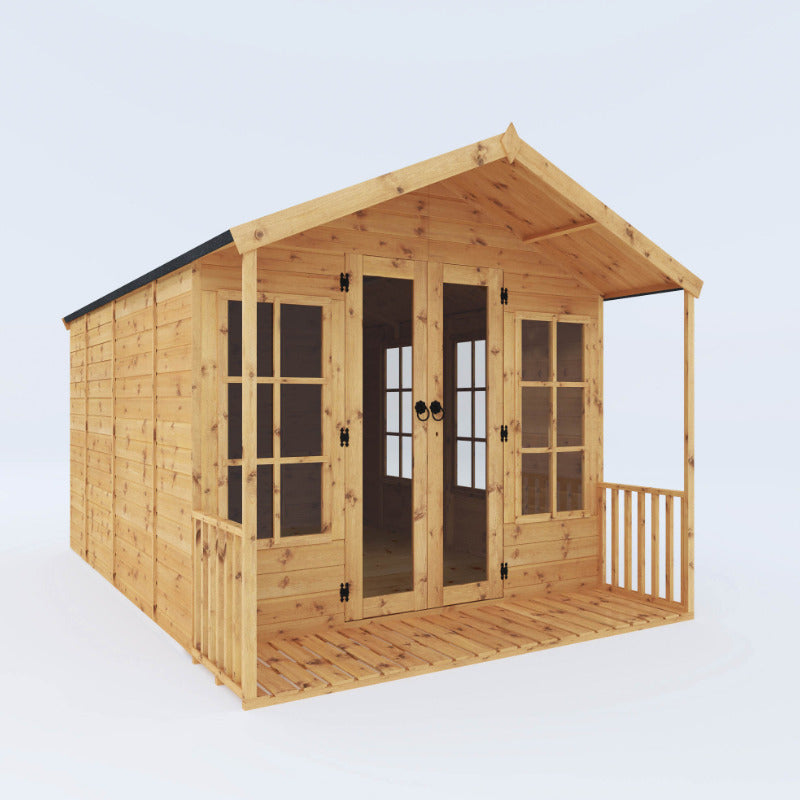 Adley 8' x 12' Premium Traditional Summer House With Veranda | Sheds.co.uk