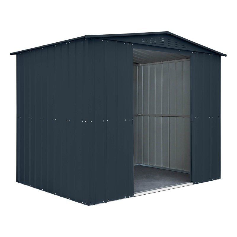 Adley 8' x 6' Apex Metal Shed - Grey | Sheds.co.uk