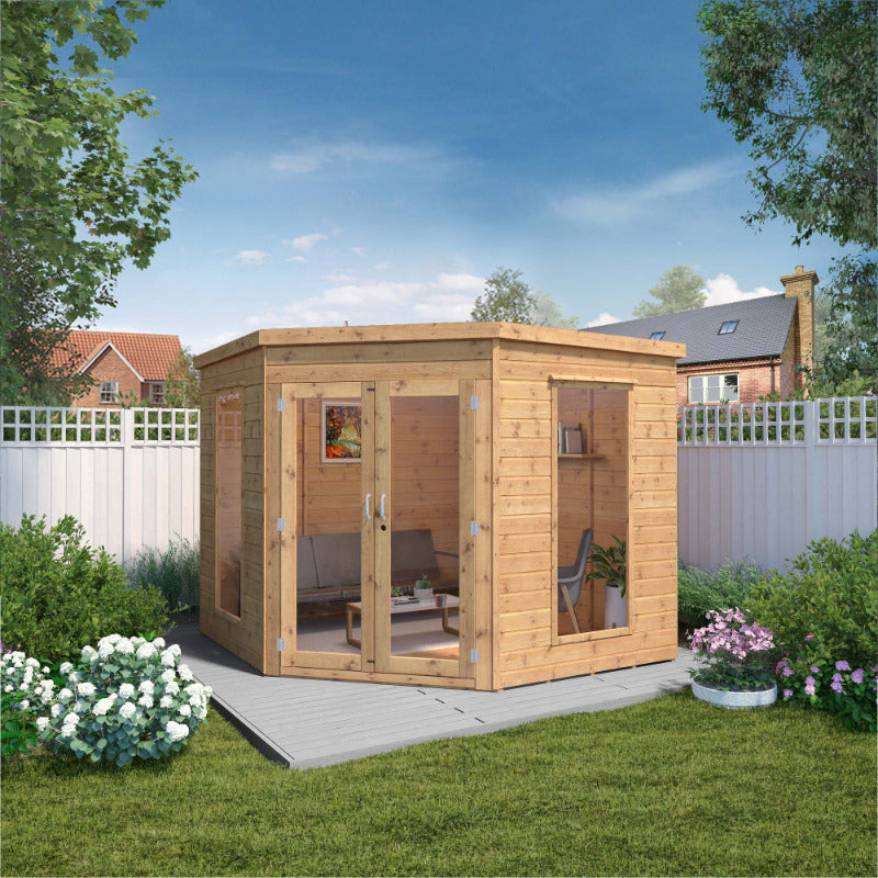 Adley 8' x 8' Chelsea Deluxe Corner Summer House | Sheds.co.uk