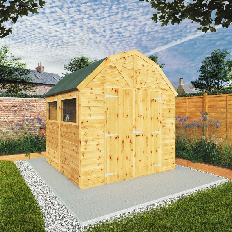 Adley 8' x 8' Premium Double Door Shiplap Dutch Barn | Sheds.co.uk