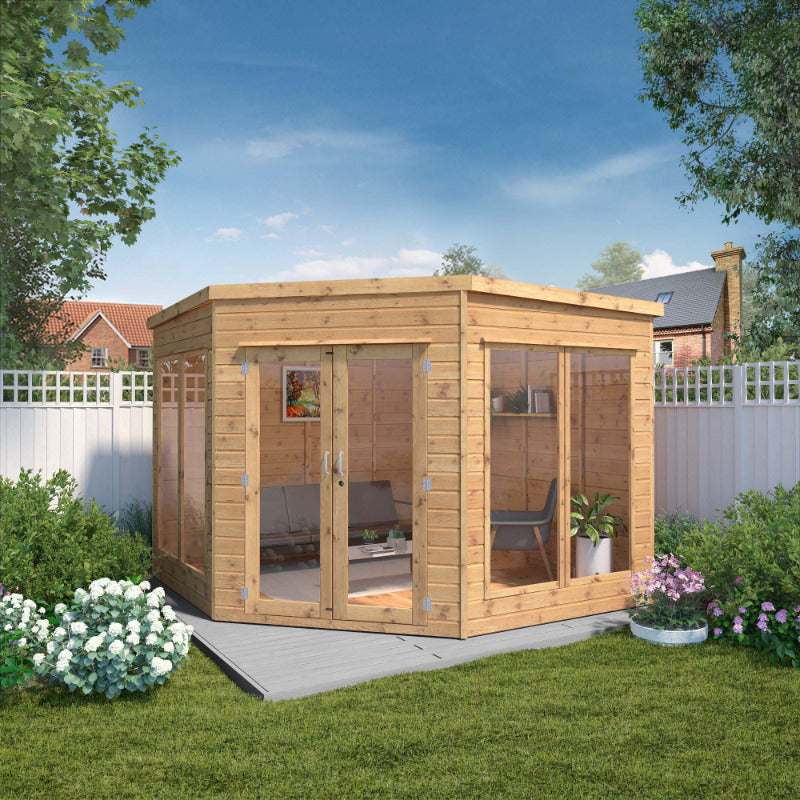 Adley 9' x 9' Chelsea Deluxe Corner Summer House | Sheds.co.uk