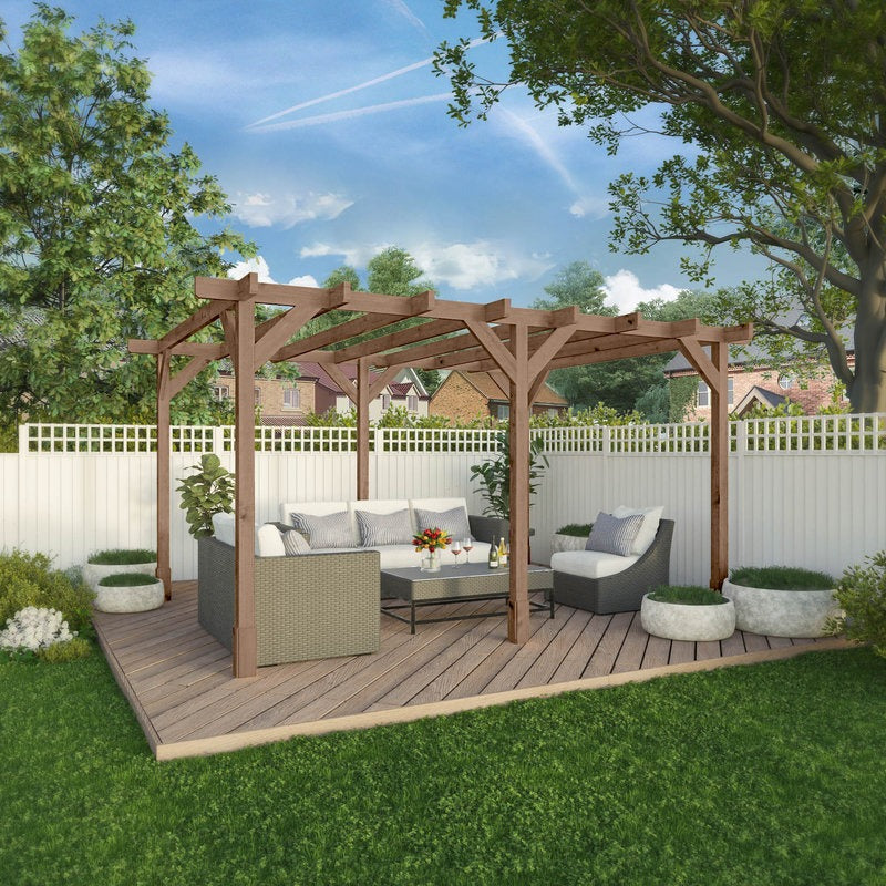 Adley 3m x 4m Traditional Wooden Pergola | Sheds.co.uk