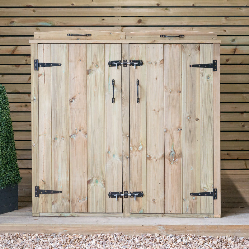 Garden Village Combi Bin Store - 1 Wheelie Bin / 2 Recycle Box | Sheds.co.uk