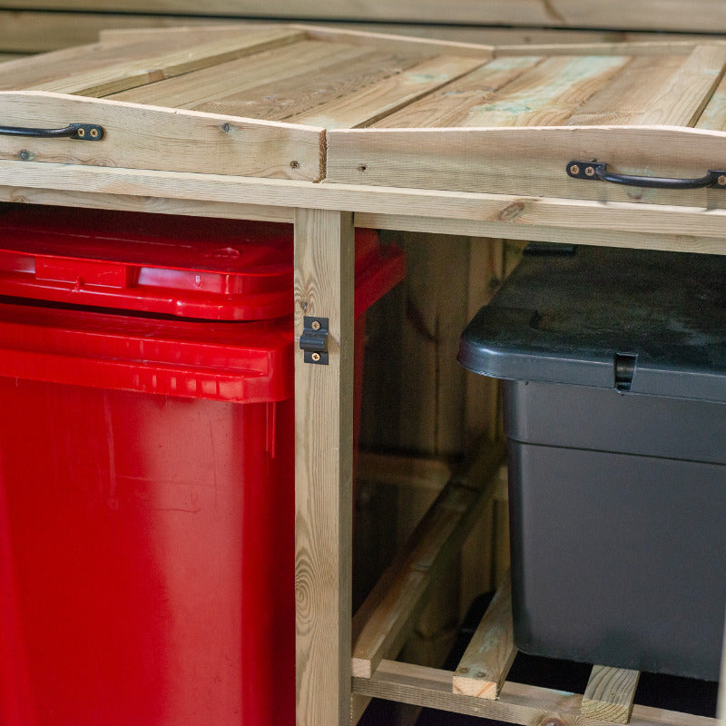 Garden Village Combi Bin Store - 1 Wheelie Bin / 2 Recycle Box | Sheds.co.uk