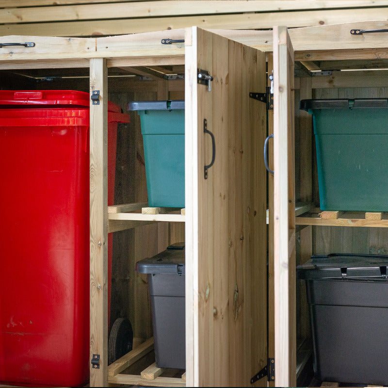Garden Village Combi Bin Store - 1 Wheelie Bin / 4 Recycle Box | Sheds.co.uk