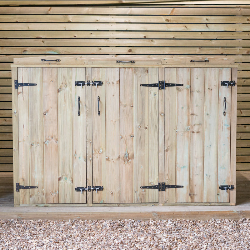 Garden Village Combi Bin Store - 1 Wheelie Bin / 6 Recycle Box | Sheds.co.uk