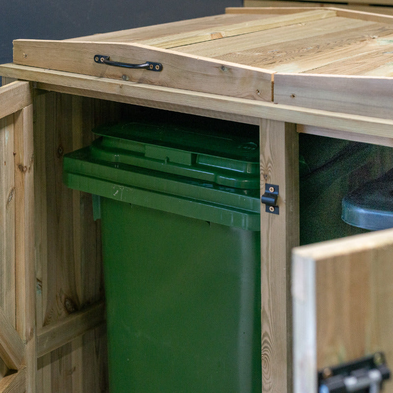 Garden Village Combi Bin Store - 2 Wheelie Bin / 2 Recycle Box | Sheds.co.uk