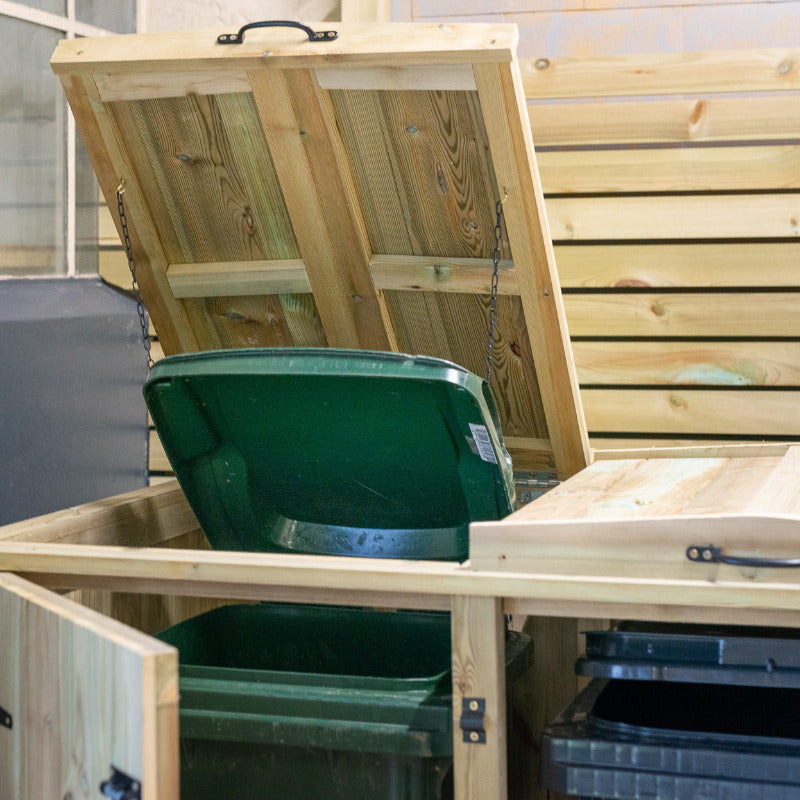 Garden Village Double Wheelie Bin Store - 240L/140L | Sheds.co.uk