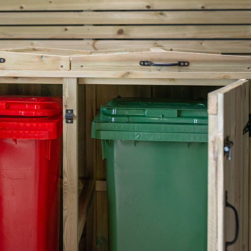 Garden Village Double Wheelie Bin Store - 240L/140L | Sheds.co.uk