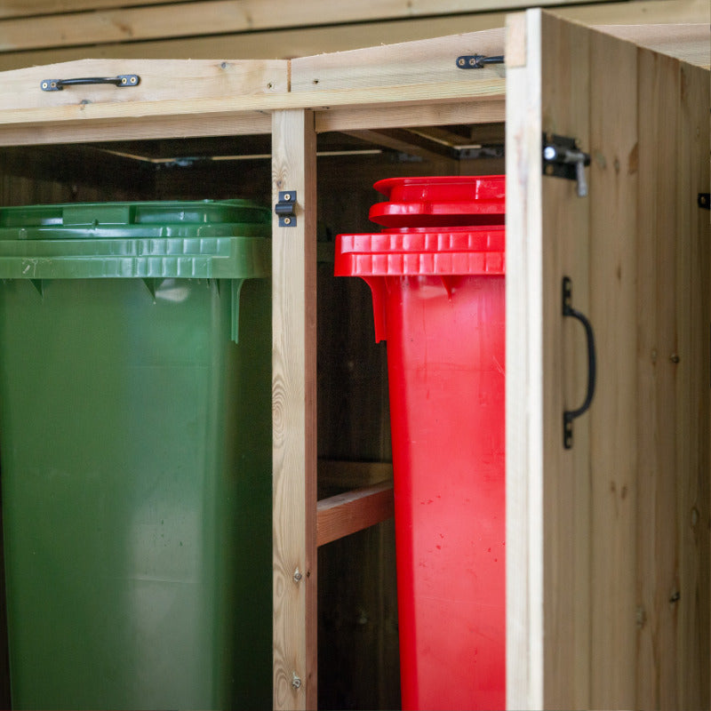 Garden Village Double Wheelie Bin Store - 240L/140L | Sheds.co.uk