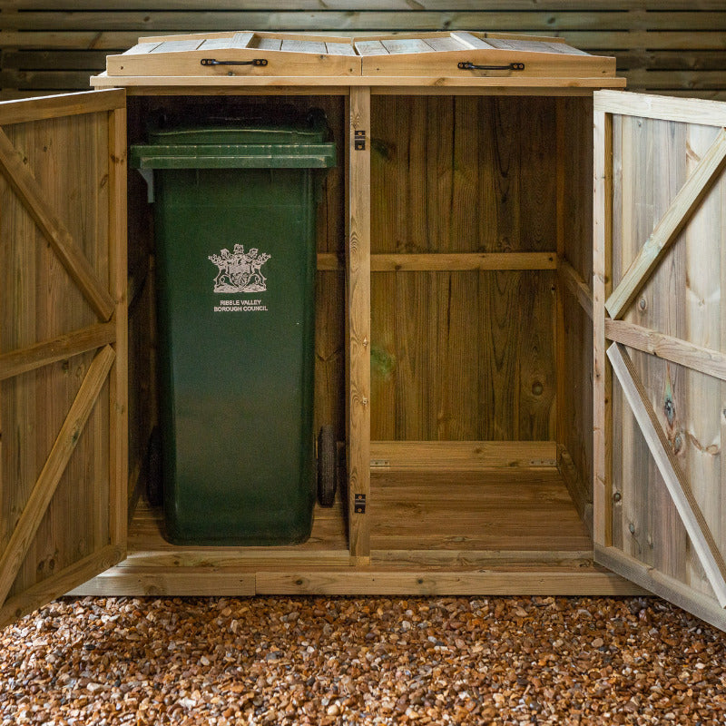 Garden Village Double Wheelie Bin Store - 240L/140L | Sheds.co.uk