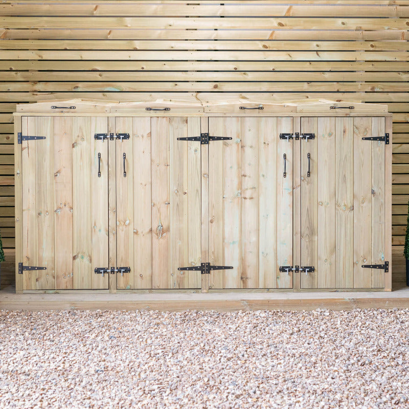 Garden Village Quad Wheelie Bin Store - 360L | Sheds.co.uk
