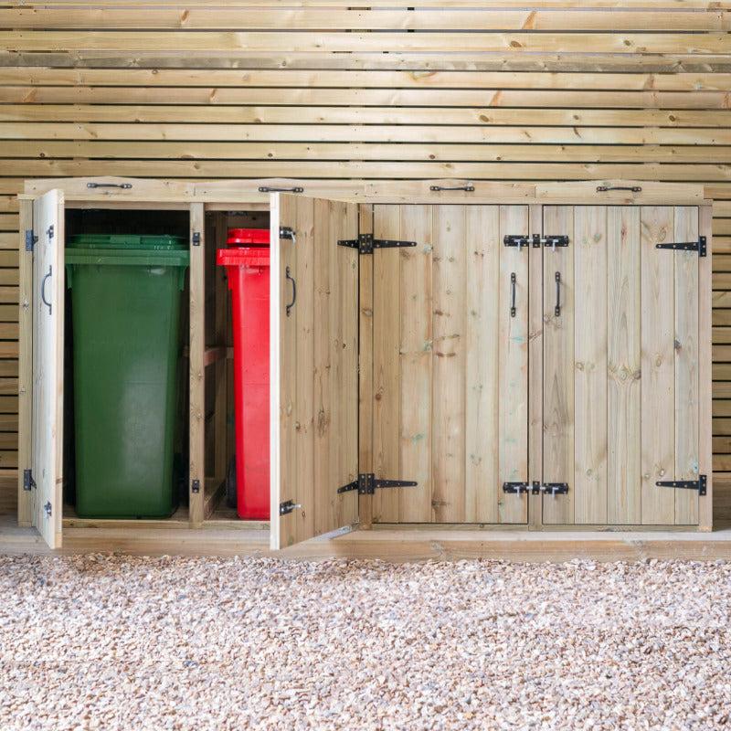 Garden Village Quad Wheelie Bin Store - 360L | Sheds.co.uk