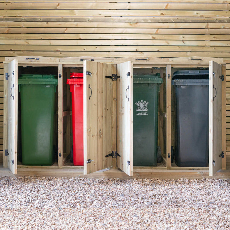 Garden Village Quad Wheelie Bin Store - 360L | Sheds.co.uk