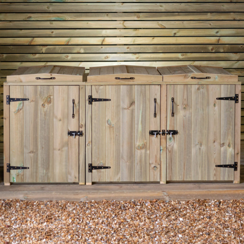 Garden Village Triple Dustbin Store | Sheds.co.uk