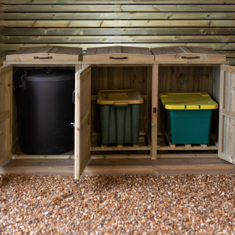 Garden Village Triple Dustbin Store | Sheds.co.uk