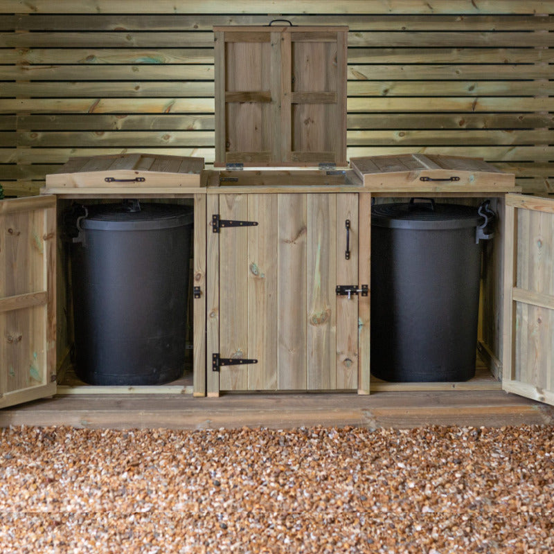 Garden Village Triple Dustbin Store | Sheds.co.uk
