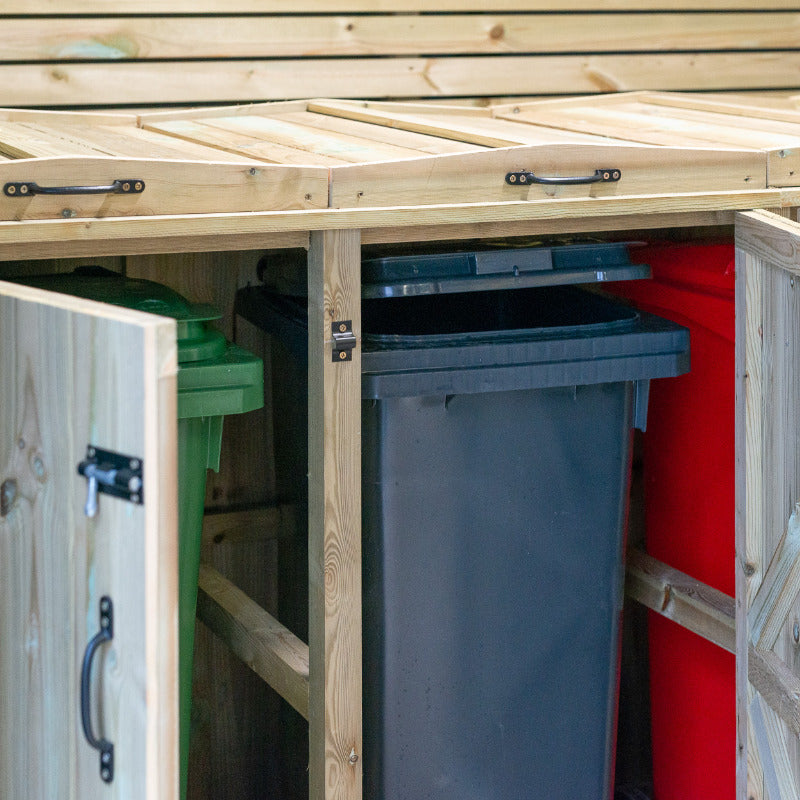 Garden Village Triple Wheelie Bin Store - 240L | Sheds.co.uk