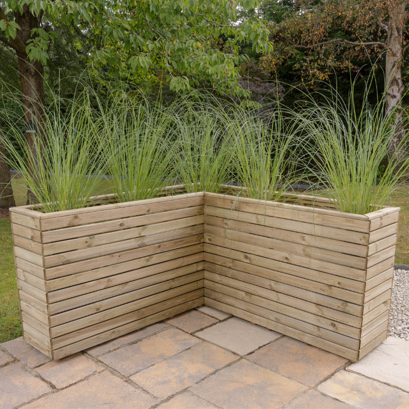 Hartwood 160cm Linear Corner Planter | Sheds.co.uk