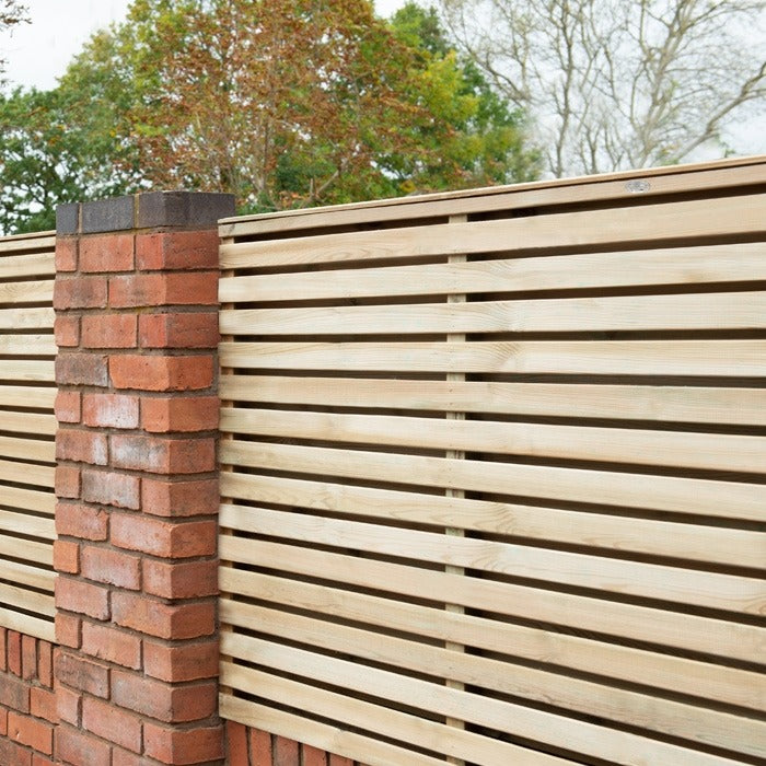 Hartwood 6' Pressure Treated Contemporary Double Slatted Fence Panel | Sheds.co.uk