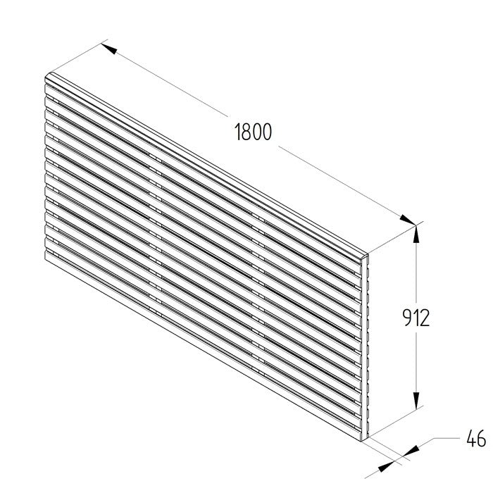 Hartwood 6' Pressure Treated Contemporary Double Slatted Fence Panel | Sheds.co.uk