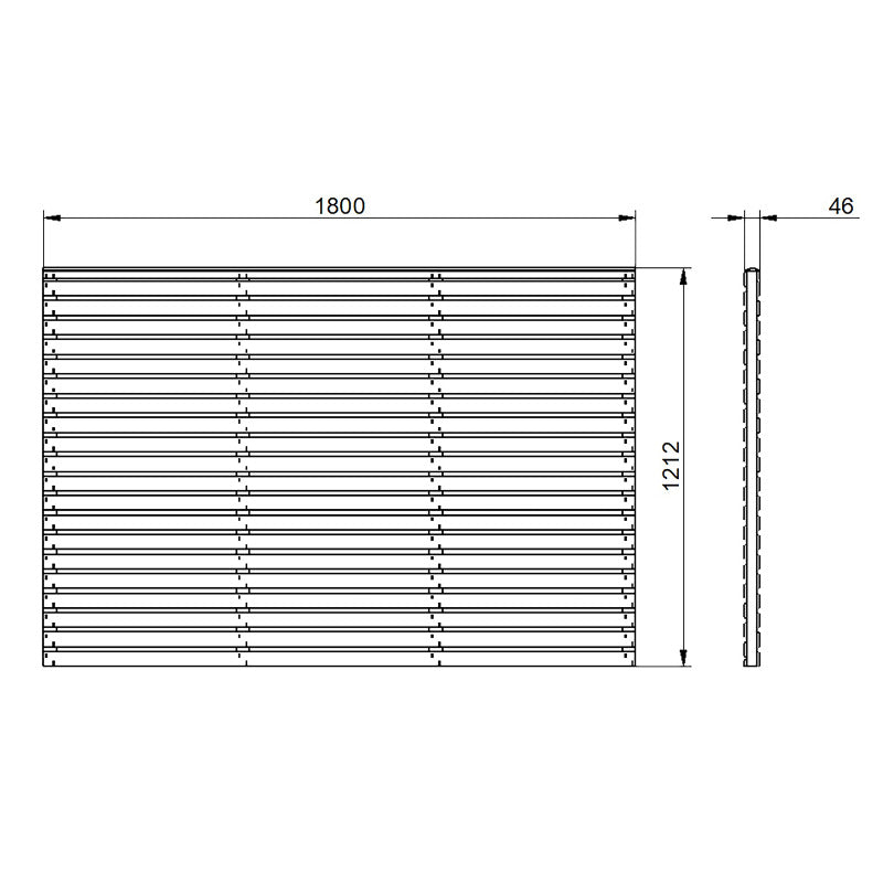 Hartwood 6' Pressure Treated Contemporary Double Slatted Fence Panel | Sheds.co.uk