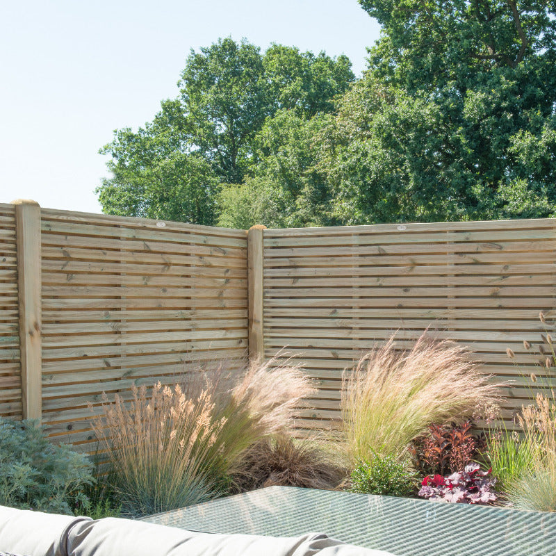 Hartwood 6' Pressure Treated Contemporary Double Slatted Fence Panel | Sheds.co.uk