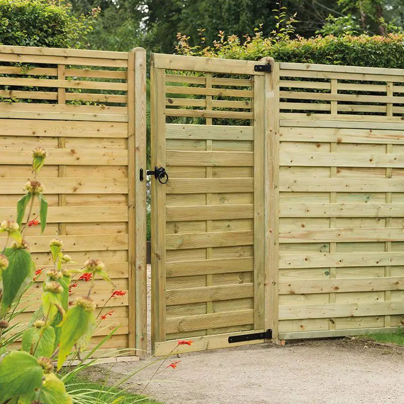 Hartwood 6' x 3' Horizontal Weave Gate With Slatted Top | Sheds.co.uk