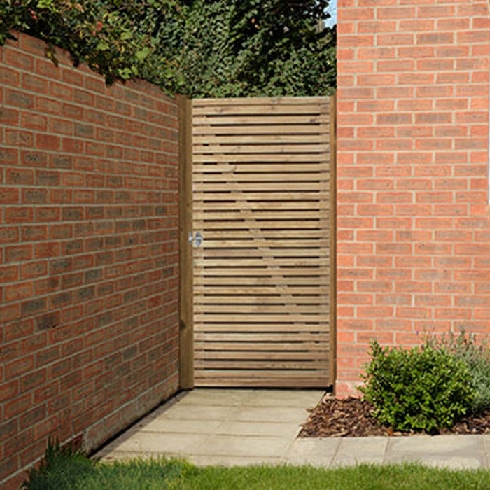 Hartwood 6' x 3' Pressure Treated Contemporary Double Slatted Gate | Sheds.co.uk