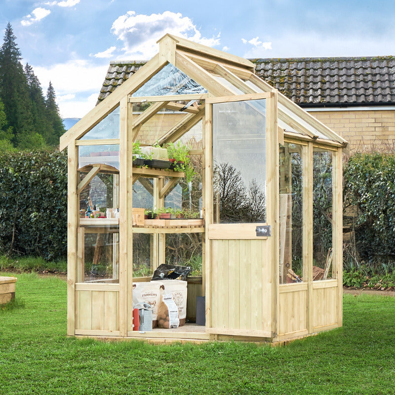 Hartwood 6' x 5' Pressure Treated Modular Vale Greenhouse | Sheds.co.uk