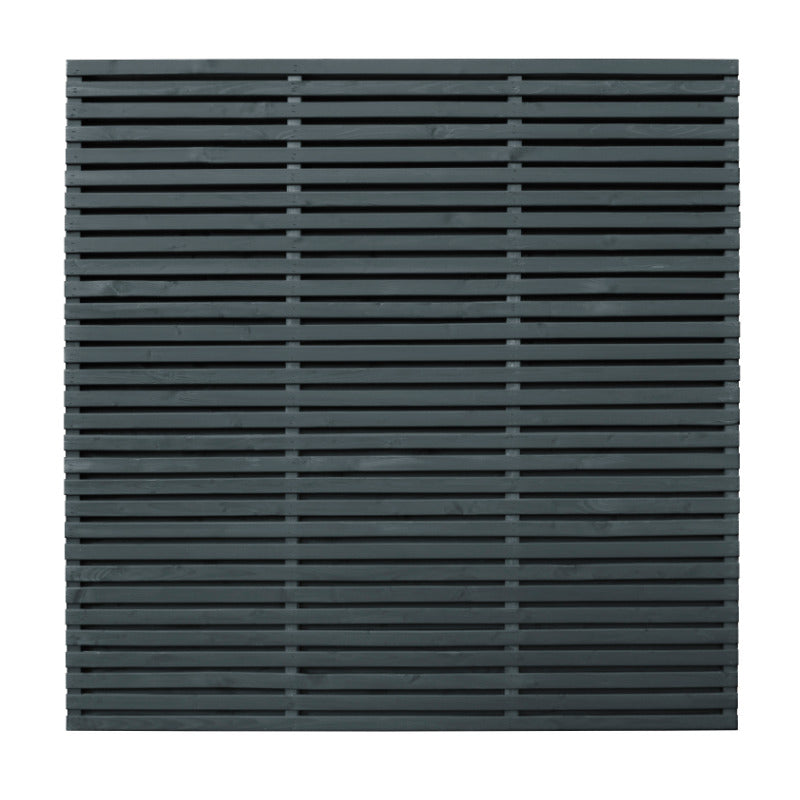 Hartwood 6' x 6' Contemporary Double Slatted Fence Panel - Grey | Sheds.co.uk