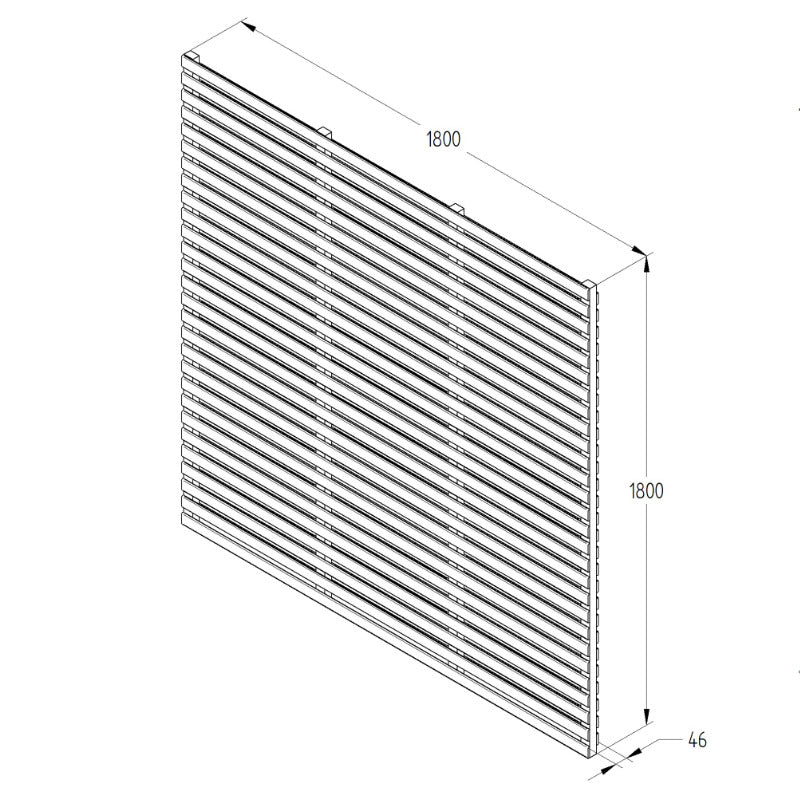 Hartwood 6' x 6' Contemporary Double Slatted Fence Panel - Grey | Sheds.co.uk