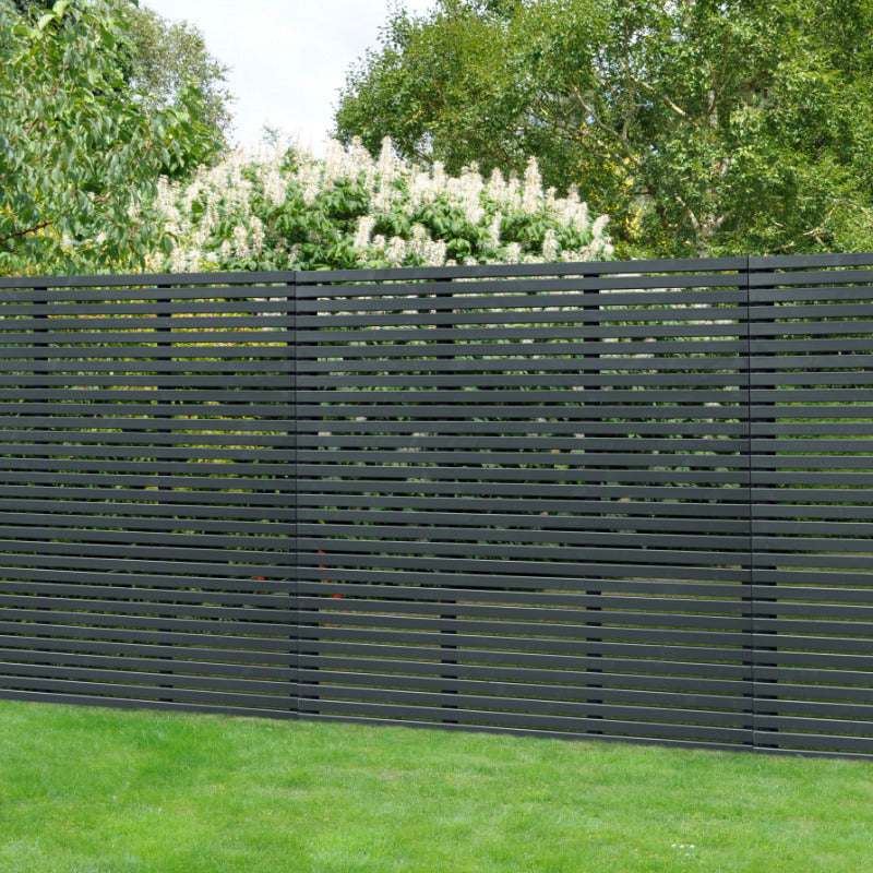 Hartwood 6' x 6' Contemporary Slatted Fence Panel - Grey | Sheds.co.uk