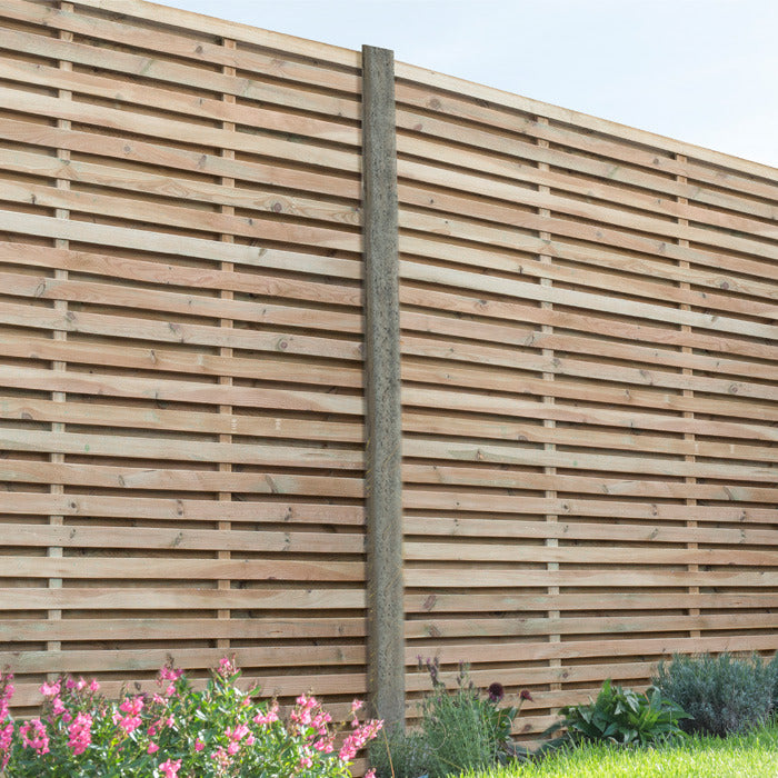 Hartwood 6' Pressure Treated Contemporary Double Slatted Fence Panel | Sheds.co.uk