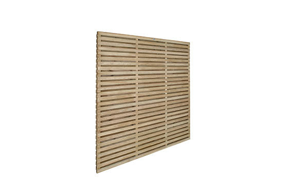 Hartwood 6' Pressure Treated Contemporary Double Slatted Fence Panel | Sheds.co.uk