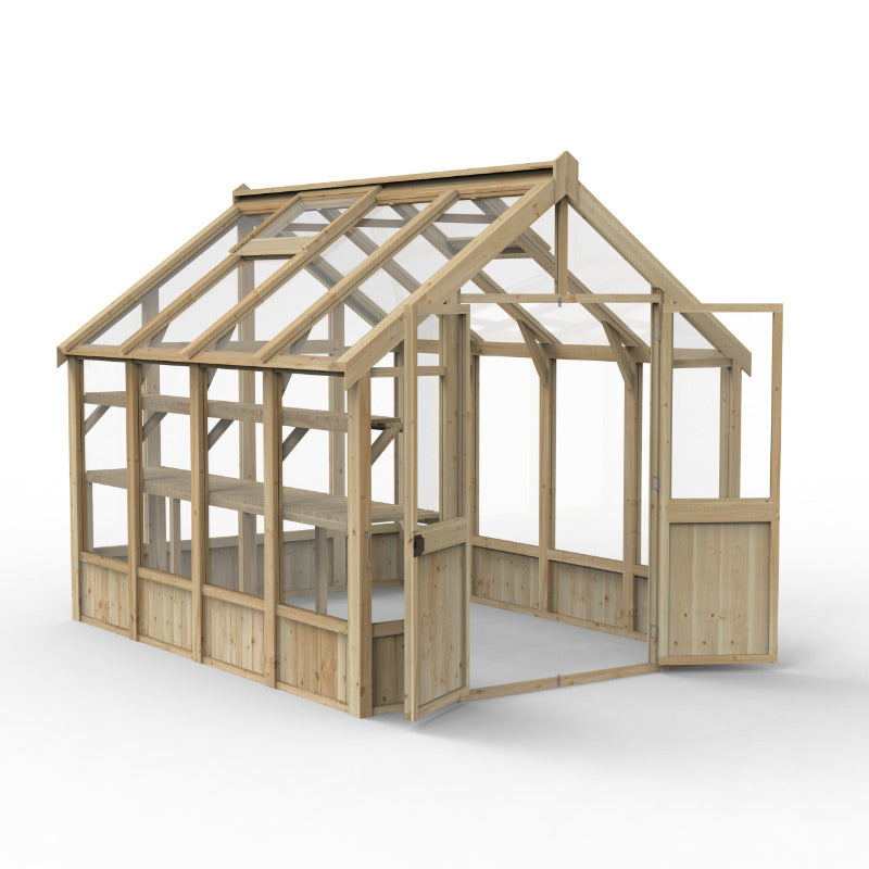 Hartwood 8' x 10' Pressure Treated Modular Vale Greenhouse | Sheds.co.uk
