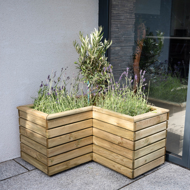 Hartwood 80cm Linear Corner Planter | Sheds.co.uk