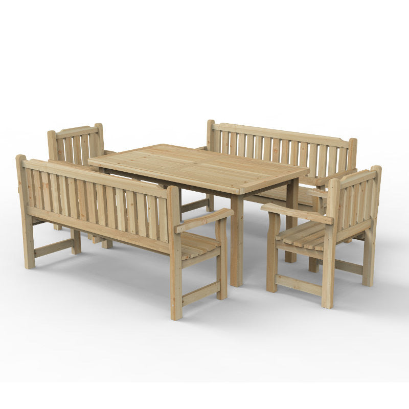 Hartwood Ashford Wooden Garden Bench Dining Set With Chairs | Sheds.co.uk