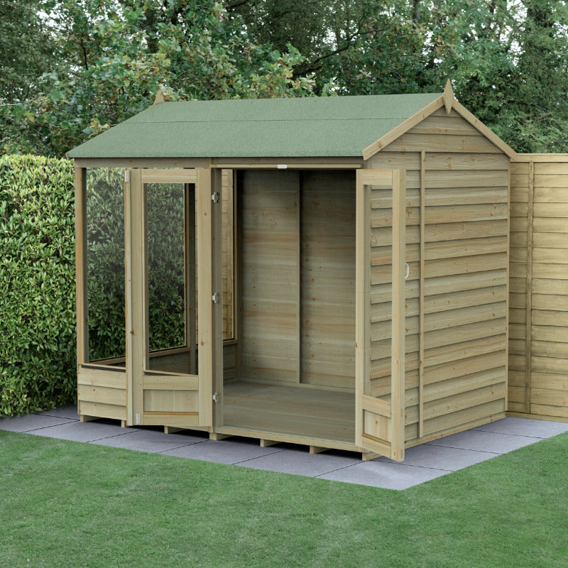 Hartwood Life Time 8' x 6' Pressure Treated Overlap Reverse Apex Summer House | Sheds.co.uk