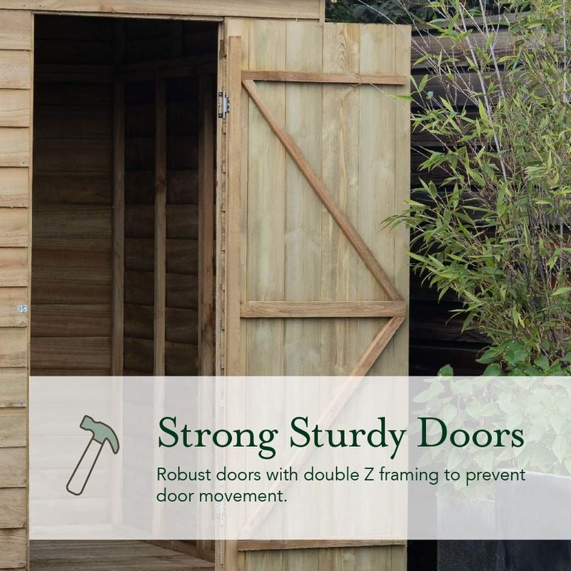 Hartwood Life Time 20' x 10' Double Door Overlap Pressure Treated Reverse Apex Shed | Sheds.co.uk