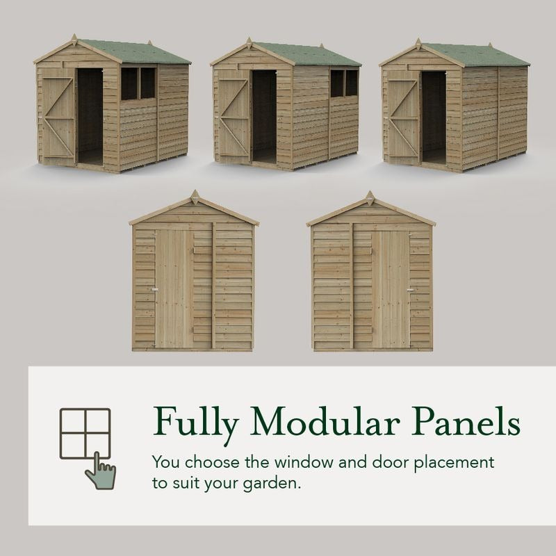 Hartwood Life Time 20' x 10' Double Door Overlap Pressure Treated Reverse Apex Shed | Sheds.co.uk